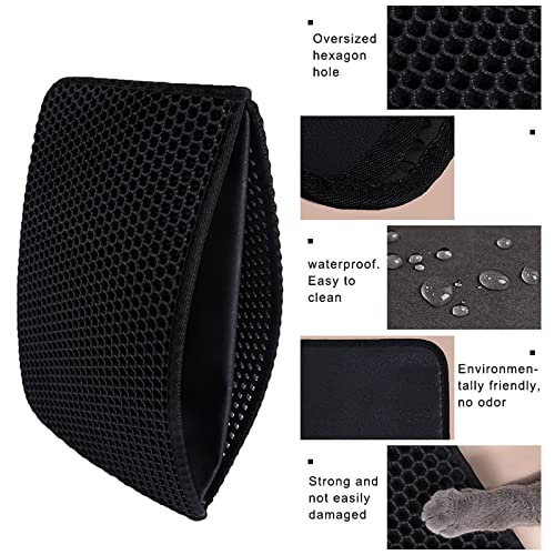  AYENCI Cat Litter Scooper, Pet Cat Litter Mat Waterproof EVA Double Layer Cat Litter Trapping Pet Litter Box Mat Clean Pad Products For Cats Accessories (Color : Gray, Size : 55x75 Cm Foldable)
