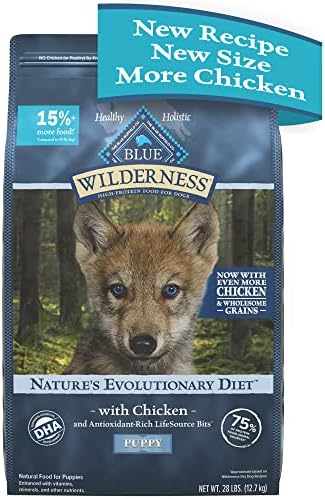  Blue Buffalo Wilderness High Protein Natural Puppy Dry Dog Food Plus Wholesome Grains, Chicken 13 Lb Bag