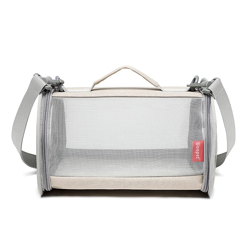 GENERIC Portable Travel Small Animal Carrier Bag Guinea Pig Carrier Bird Rabbit Turtle Carrier Cage Portable Travel Hamster Small Pet Bag Bird Rabbit Guinea Pig Squirrel Breathable Hangbag(Khaki)