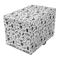  Lunarable Soda Dog Crate Cover, Fast Food Burger Pizza Hot Dog Junk Unhealthy Meal Menu Wings Restaurant, Easy To Use Pet Kennel Cover For Small Dogs Puppies Kittens, 42 Inch, Charcoal Grey And White