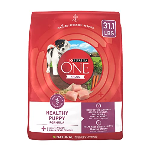  Purina ONE Plus Healthy Puppy Formula High Protein Natural Dry Puppy Food With Added Vitamins, Minerals And Nutrients - 31.1 Lb. Bag
