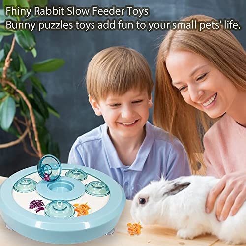  Small Animal Interactive Slow Feeder Ferret Foraging Toy Rabbit Treat Dispenser Hamsters Feeding Bowl Hide Game Toys For Rats Gerbils Bunny Hedgehog Chinchillas Dog Cat (Blue)