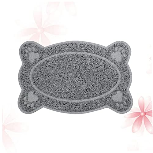  Silicone Desk Mat Non Skid Rug Cat Litter Rug 2pcs Cat Face Shaped Mat Silicone Table Mats Cat Matts For Litter Dog Feeding Tablemat Carpet Trash Can Pet Mat Pet Supplies Grey Cute