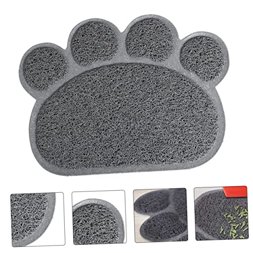  Hohopeti 2pcs Cat Mat Cat Litter Mat Dog Training Pads Puppy Washing Mat Anti-Skid Dog Pad Cat Drinking Bowl Pad PVC Food Mat Small Animals PVC Grey Water Proof Pet Feeding Mat Cat Food Pad
