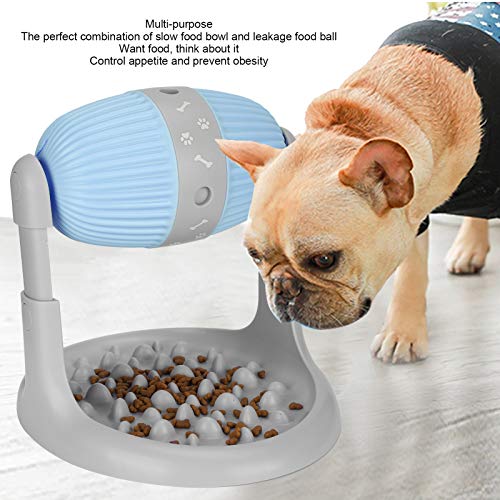 Pet Chewing Toy, Dog Training Leakage Food Toy TPR Ball Rolling Slow Feeder Food Bowl For Cat Dog(Blue)