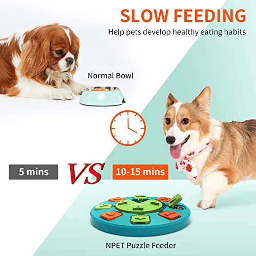  NPET Dog Puzzle Toy, Interactive Dog Toys For Small & Medium Dogs, Dog Enrichment Toys For Pet IQ Training & Mental Enrichment (Green, Level 1)