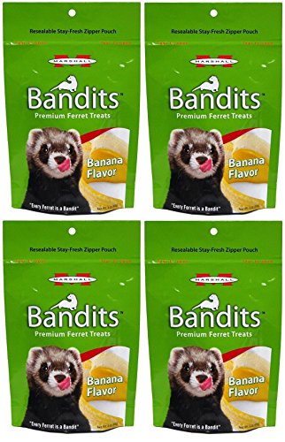  Marshall Bandits Ferret Treat, 3-Ounce, Banana (Pack Of 4)