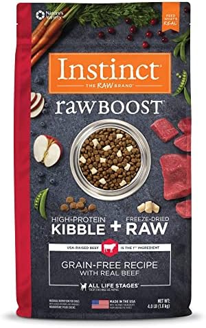  Instinct Raw Boost Grain Free Recipe With Real Beef Natural Dry Dog Food, 4 Lb. Bag