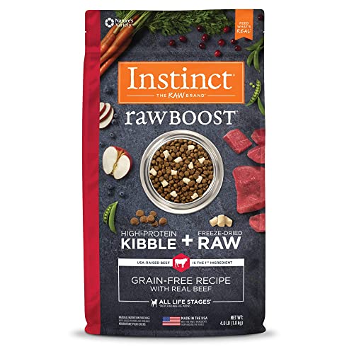  Instinct Raw Boost Grain Free Recipe With Real Beef Natural Dry Dog Food, 4 Lb. Bag