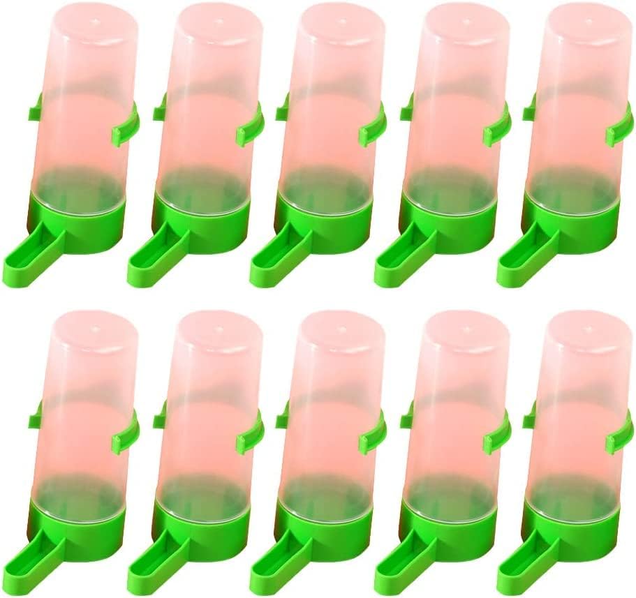  NOGRAX Parakeet Food Pet Bird Supplies 10PCS Medium Size Automatic Bird Parrot Feeding Cup Portable Feeder Cup Parrot Drinking Cup Bird Supplies Water Feeder (Color : Green, Size : 3.5x10.5cm)