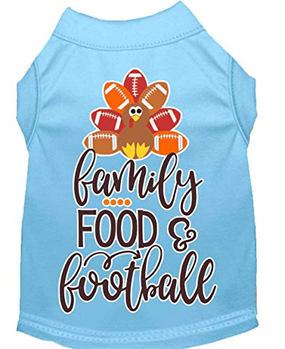 BRIGHTT - Family, Food, And Football Screen Print Dog Shirt Baby Blue Lg For Pet Dog Puppy Pup Pupper Doggos