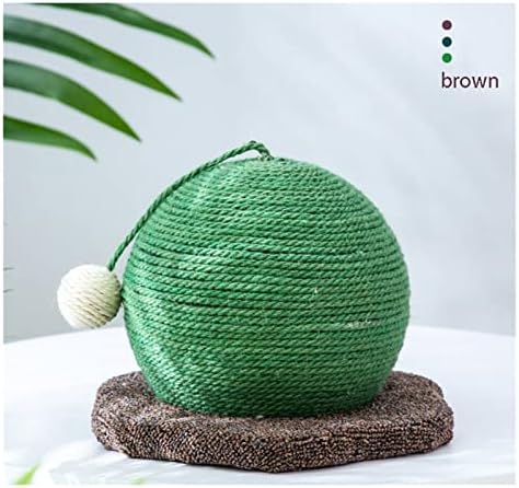  JYDQM Cats Tree Scratcher Woven Cats Scratch Cactus Ball With Wood Base Pet Toy Scratch Board Ball Pet Cat Supplies (Color : C, Size : One Size)