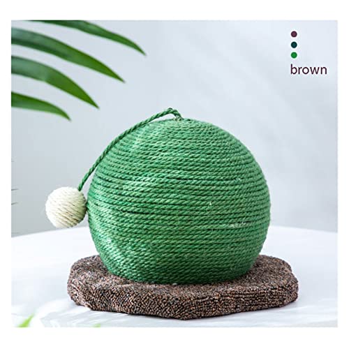  JYDQM Cats Tree Scratcher Woven Cats Scratch Cactus Ball With Wood Base Pet Toy Scratch Board Ball Pet Cat Supplies (Color : C, Size : One Size)