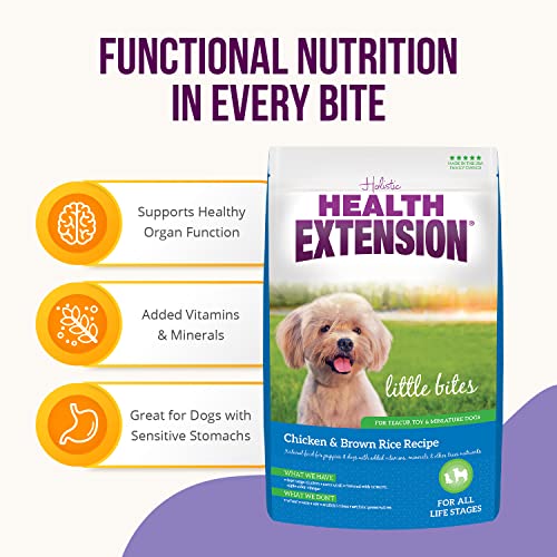  Health Extension Little Bites Weight Control Dry Dog Food, Grain-Free, Natural Food For Overweight Adult Dogs With Added Vitamins & Mineral, Include Lite Chicken & Brown Rice Recipe (4 Lbs)