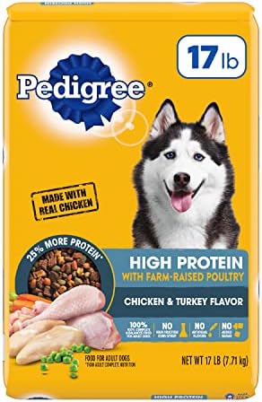  Pedigree High Protein Adult Dry Dog Food Chicken And Turkey Flavor Dog Kibble, 18 Lb. Bag