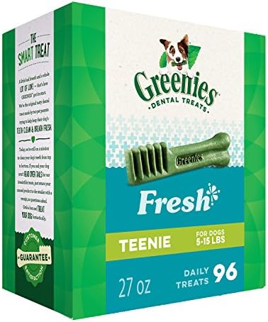  GREENIES TEENIE Natural Dog Dental Care Chews Oral Health Dog Treats Blueberry Flavor, 12 Oz. Pack (43 Treats)