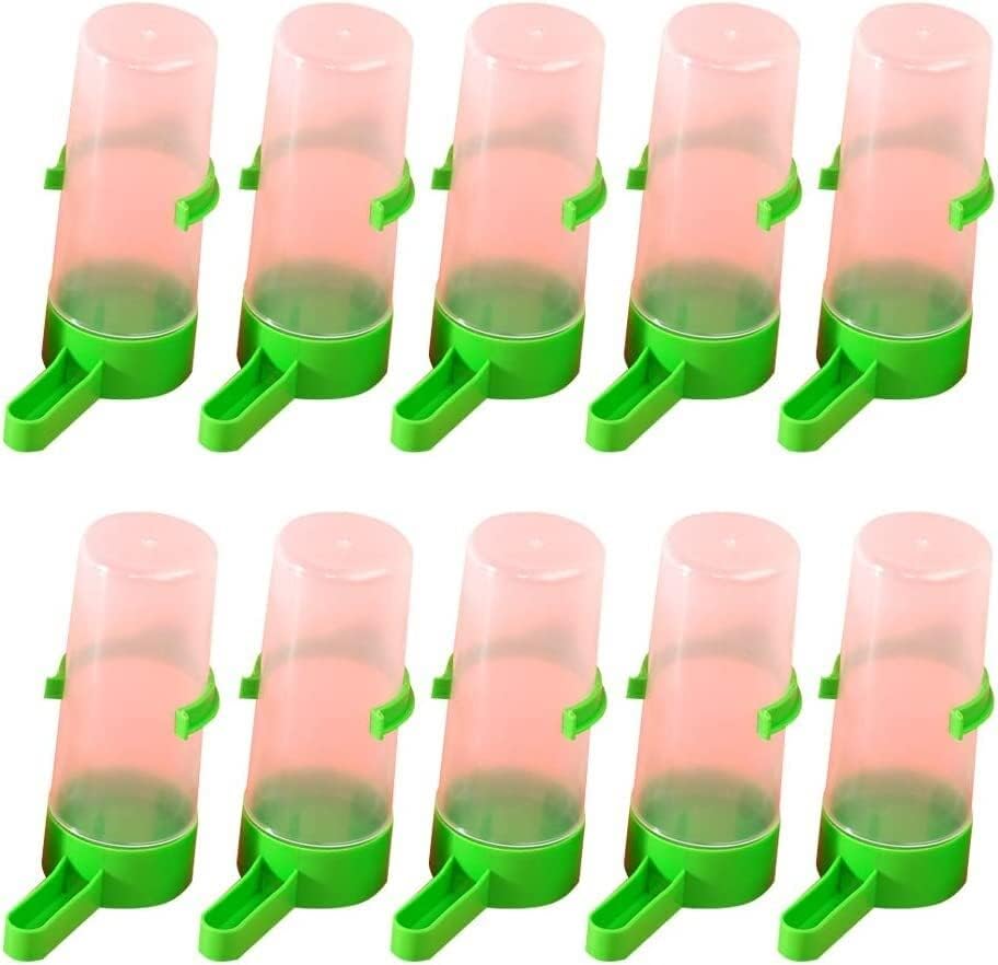  NOGRAX Parakeet Food Pet Bird Supplies 10PCS Medium Size Automatic Bird Parrot Feeding Cup Portable Feeder Cup Parrot Drinking Cup Bird Supplies Water Feeder (Color : Green, Size : 3.5x10.5cm)