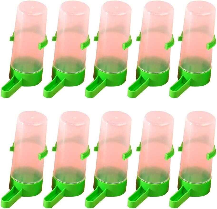  NOGRAX Parakeet Food Pet Bird Supplies 10PCS Medium Size Automatic Bird Parrot Feeding Cup Portable Feeder Cup Parrot Drinking Cup Bird Supplies Water Feeder (Color : Green, Size : 3.5x10.5cm)
