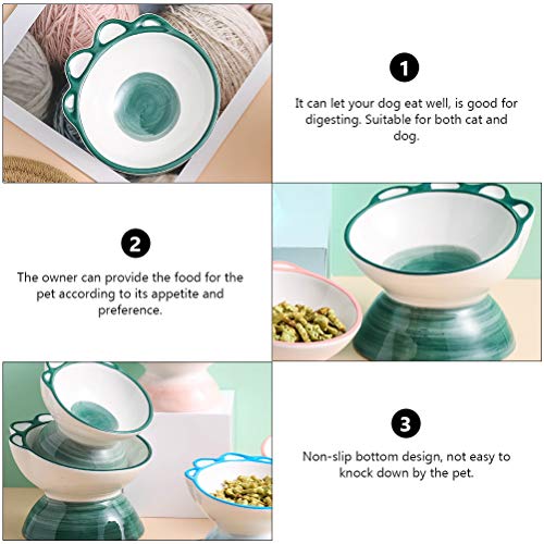  Pet Bowl 1Pc Dinosaur Claw Pet Bowl Pet Feeder Pet Feeding Bowl Cat Bowl Dog Bowl (Green)
