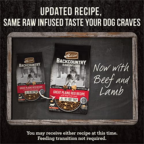  Merrick Backcountry Raw Infused Grain Free & With Healthy Grains Dry Dog Food,Great Plains Red Meat,4 Pound, 37074