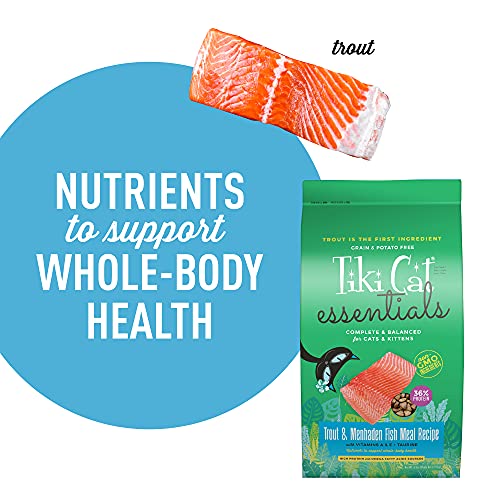  Tiki Cat Born Carnivore Indoor Health, Trout & Menhaden Fish Meal, Grain-Free Baked Kibble To Maximize Nutrients, Dry Cat Food, 6 Lbs. Bag