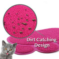  IHOO Pet Feeding Mat Cats Dog PVC Pads Non-Slip Puppy Kitten Dish Bowl Food Water Cat Litter Placemat Mat Paw Shape,1Pcs Red