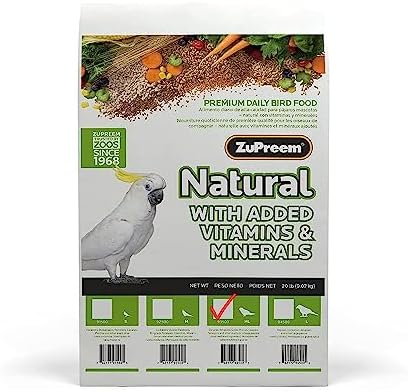  ZuPreem FruitBlend Flavor Pellets Bird Food For Parrots And Conures, 17.5 Lb - Daily Blend Made In USA For Caiques, African Greys, Senegals, Amazons, Eclectus, Small Cockatoos