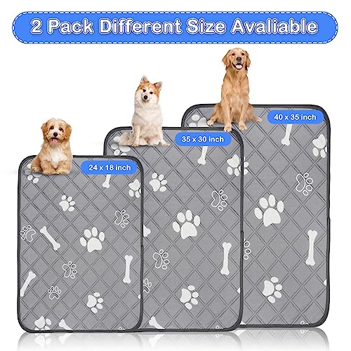  Yuehuam Washable Pee Pads For Dogs, 2 Pack Fast Drying Reusable Dog Training Pads, Super Absorbent Waterproof Whelping Training Mat For Puppy/Senior Dog Indoor, Outdoor And Car Travel