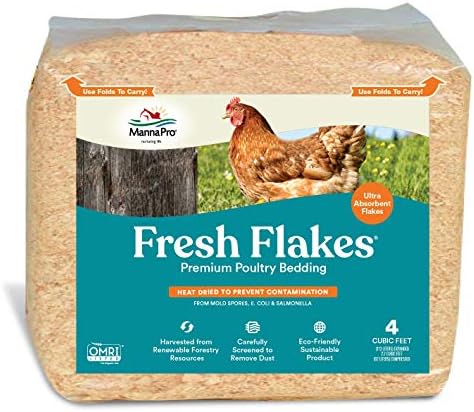 Manna Pro Fresh Flakes | Chicken Coop Bedding | Pine Shavings For Chicken Bedding | 4 Cubic Feet