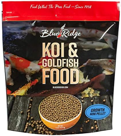  Blue Ridge Fish Food Pellets [2lb] Koi And Goldfish Growth Formula, Mini Floating Pellet, Balanced Diet