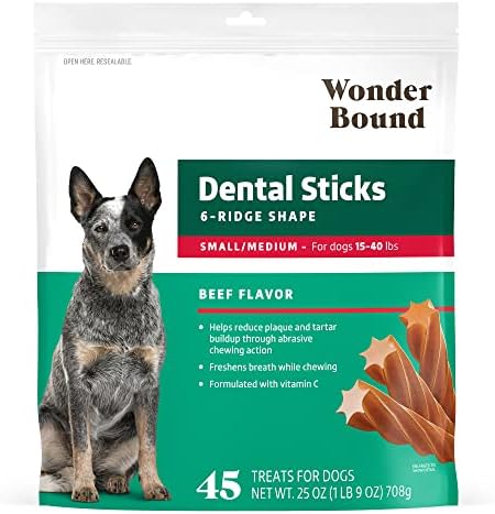  Amazon Brand - Wonder Bound Dog Dental Sticks, Chicken Flavor, Large, 40 Count, 35 Oz