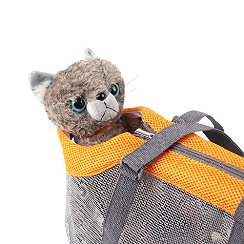  MEENE Breathable Single Shoulder Bag For Pet Dog Outdoor Walking Carrier Kitten Puppy Travel Mesh Surface Carrying Bags For Dogs Cats (Color : Black)