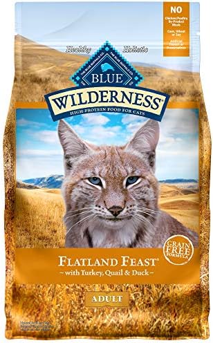  Blue Buffalo Wilderness High Protein, Natural Adult Dry Cat Food, Denali Dinner With Wild Salmon, Venison & Halibut 4lb