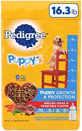  Pedigree Puppy Growth & Protection Dry Dog Food Chicken & Vegetable Flavor, 30 Lb. Bag