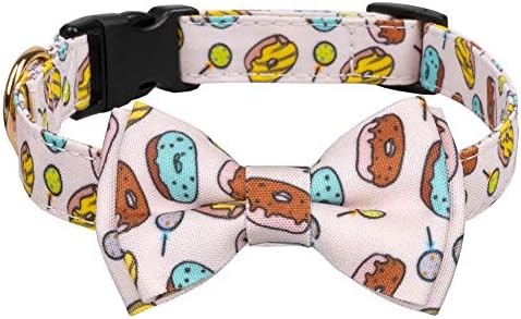  Gyapet Dog Collar For Large Dogs Medium Bowtie Detachable Adjustable Cute Cartoon Quick Release Snap Pizza L