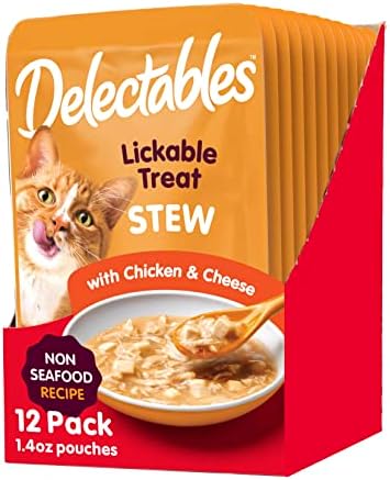  Hartz Delectables Non-Seafood Stew Lickable Wet Cat Treats, Chicken & Duck, 1.4 Ounce (Pack Of 12)