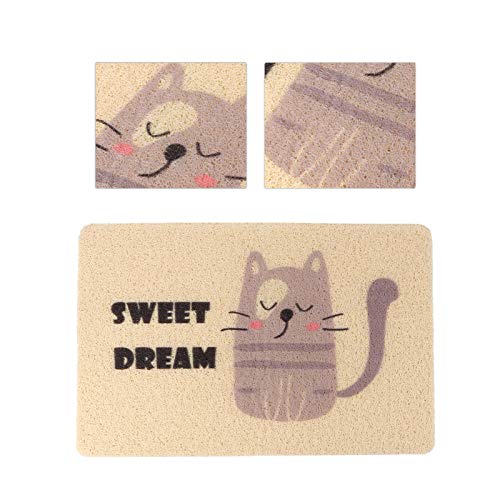  Mipcase Large Cat Litter Mat 3pcs Kittens Cats/Litter Food Cm Inch Pad Puppy Urine Dogs Mat Backing, Sleeping Pet, Kitten With Non- Fedding Mat, Mat- Proof Beige Scatter For Washable,
