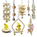  JYDQM 8 Pcs/Set Bird Parrot Swing Toys Chewing Standing Hanging Perch Hammock Bird Cage For Budgerigar Parakeet Conure