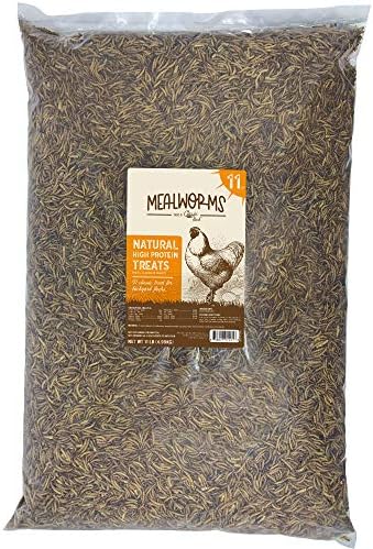  Classic Flock 5LB Dried Mealworms Non-GMO High Protein Treats For Chicken, Wild Birds, Ducks, Fish, Hedgehogs, Lizards, Reptiles