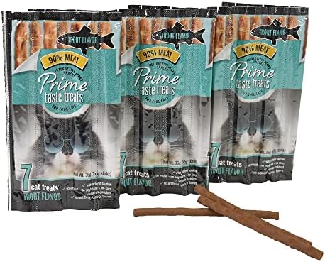  Cat Prime Taste Jerky – Cat Treats – Delicious Soft Cat Snack – 90% Meat – Irresistible Flavors – Special Box (Salmon Flavor, 70 Count)