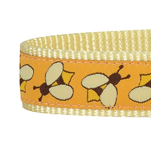  Blueberry Pet Essentials 10 Patterns Statement Busy Bees Designer Adjustable Dog Collar, Large, Neck 18"-26"