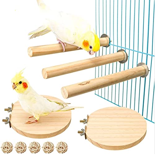  JYDQM 10pcs/Set Pet Bird Chew Toys Parrot Perches Stand Platform Cage Toy Paw Grinding Toys For Parrot Bites Parakeet Bird Product
