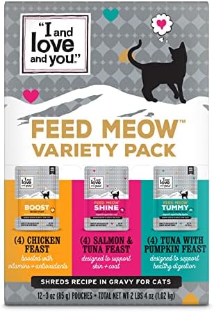  "I And Love And You" Feed Meow Wet Cat Food Toppers, Tummy Formula With Tuna And Pumpkin, Digestive Support, Grain Free, No Fillers, Prebiotics And Probiotics, 3oz (Pack Of 12)