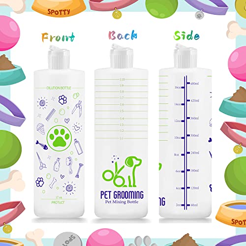  2 Pack Pet Shampoo Dilution Bottles, Specialties Mixing Bottle For Concentrated Dog Shampoo, Mixing Bottle For Dog Grooming Shampoo And Conditioner Grooms (2)