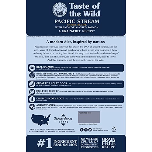  Taste Of The Wild Pacific Stream Grain-Free Dry Dog Food With Smoke-Flavored Salmon 5lb