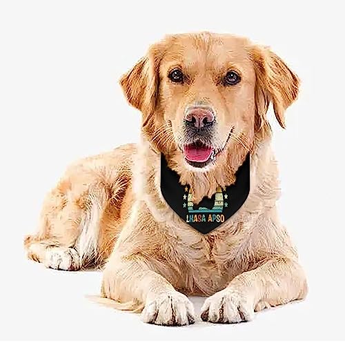 GENERIC Lhasa-apso Pattern Pet Bandana Collar - Scarf Collar - Art Dog Bandana Minimal Head Cicumference