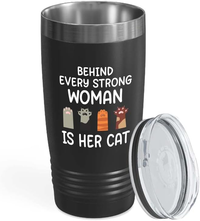  Flairy Land Cat Lady Black Tumbler 20oz - Catnipulation Defiition -Cat Themed Kitchenware Cat Parent Gift Cat Person Feline Mom Furkids Cat Sitter Cat Groomer Middle Aged Woman