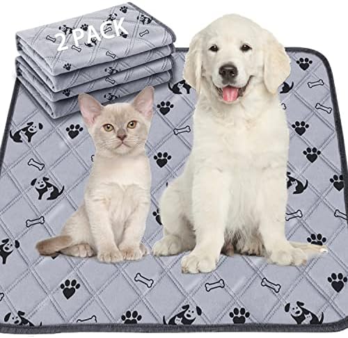  6 Pack Washable Dog Pee Pads 18x24 Inch, Reusable Puppy Training Pads Non-Slip Waterproof Potty Mat For Training, Travel, Whelping, Housebreaking, Incontinence (18x24 Inch)