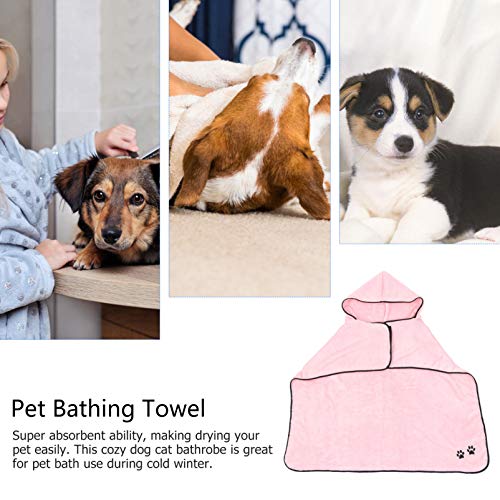  Mipcase Supplies Cleaning Shower Size Dry Kitten Robes Puppy Bag Bathing Pet Coat Bathrobe Bath M Towel Dog Microfibre Fleece Animal Wearable Coral Wear Robe Accessories Drying Quick