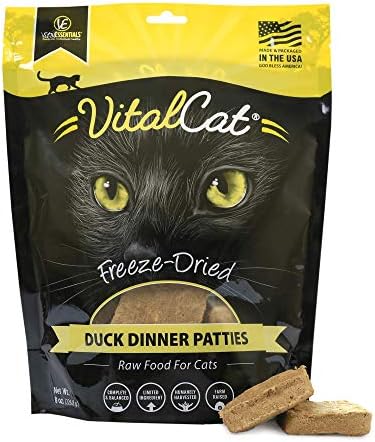 Vital Essentials Freeze Dried Cat Food, Pork Dinner Patties 8 Oz